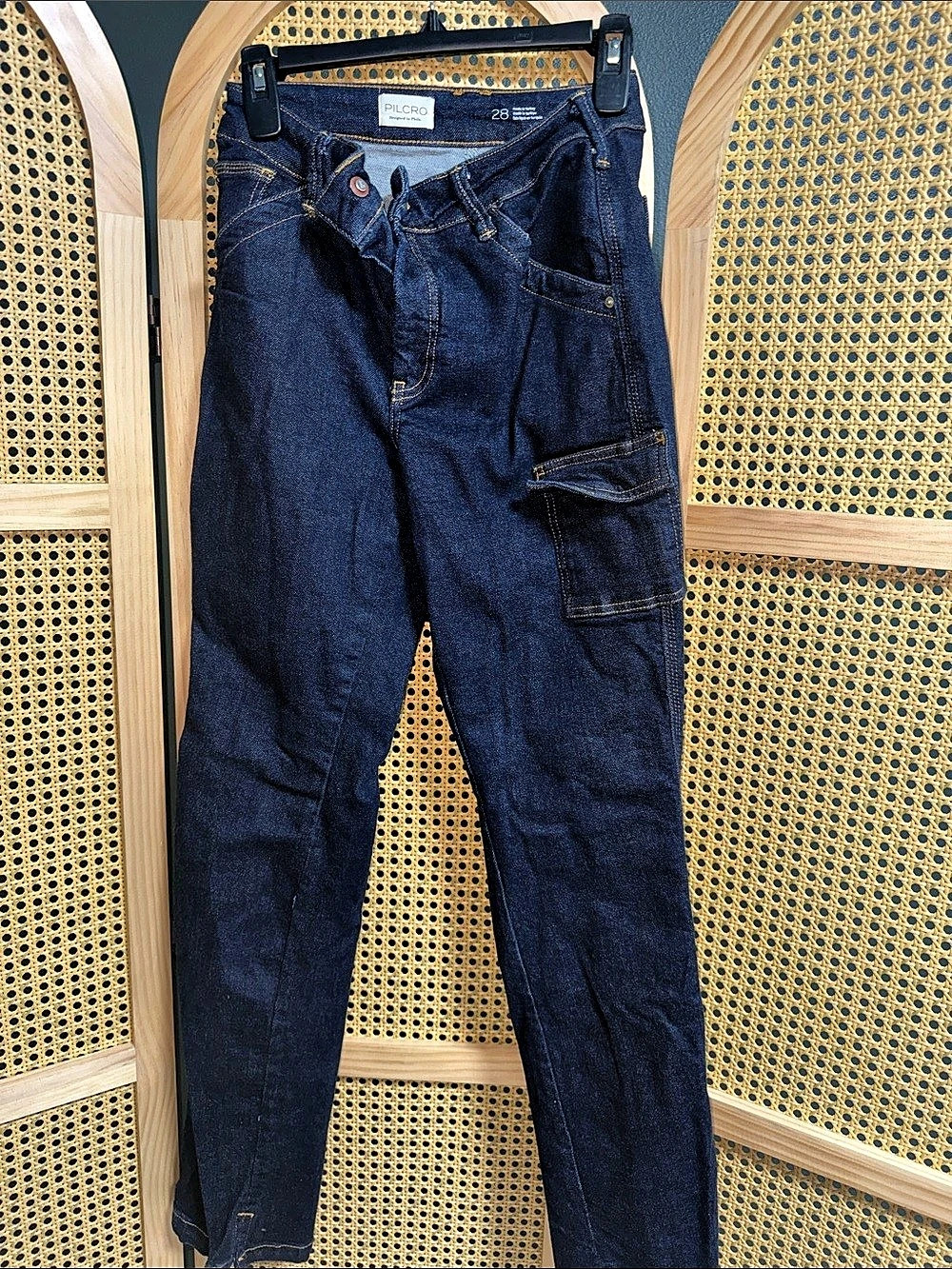 PILCRO Utility Cargo Jeans womens  Blue Jeans Waist 28